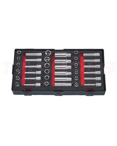 Force Hylsysarja + Pitkät 1/4" 4-13mm + E4-E10 - K2362