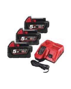 Milwaukee Akkusarja 18V 3x5,0Ah + Laturi - 4933451423