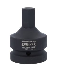 KS Tools 6-kolokonehylsy 1" 19mm Lyhyt