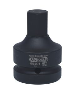 KS Tools 6-kolokonehylsy 1" 22mm Lyhyt