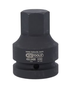 KS Tools 6-kolokonehylsy 1" 30mm Lyhyt